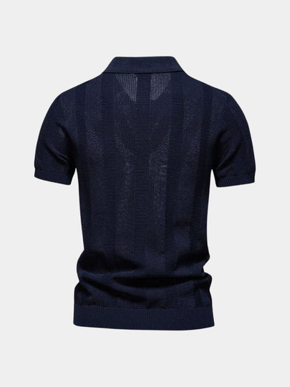 Murray | Textured Beige Knit Polo