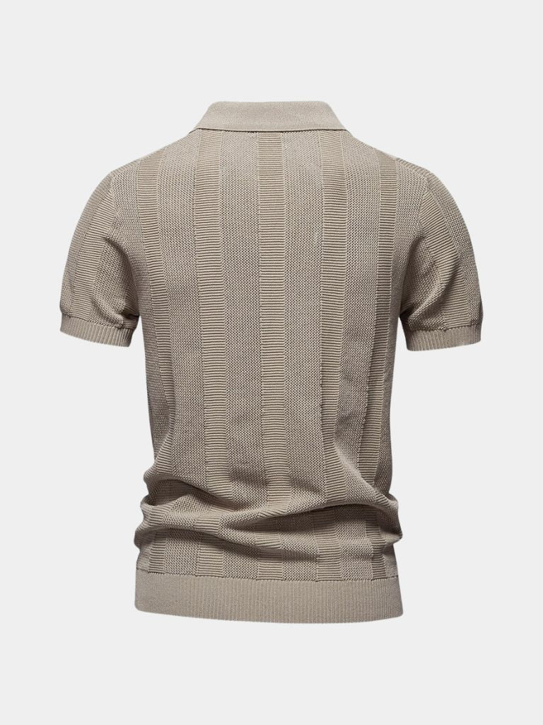 Murray | Textured Beige Knit Polo