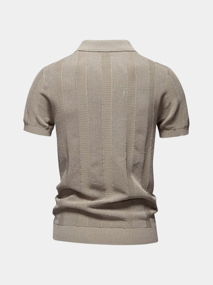 Murray | Textured Beige Knit Polo