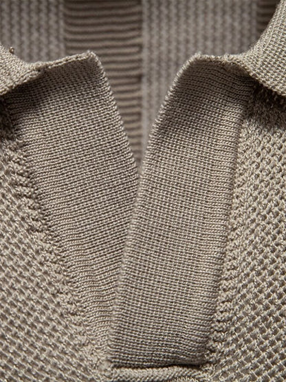 Murray | Textured Beige Knit Polo