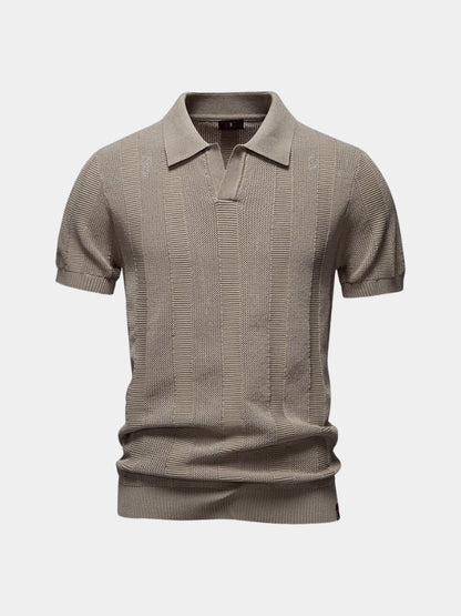 Murray | Textured Beige Knit Polo