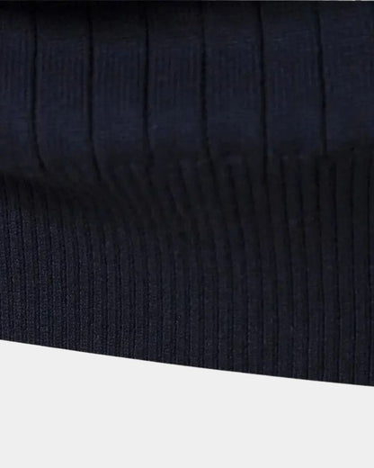 Milo | Brown Ribbed Half-Zip Jumper