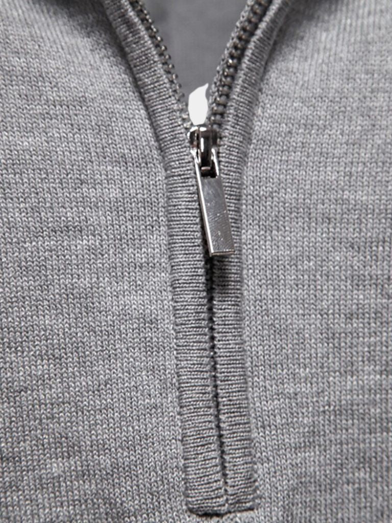 Milo | Tan Zip-Collar Knit Polo