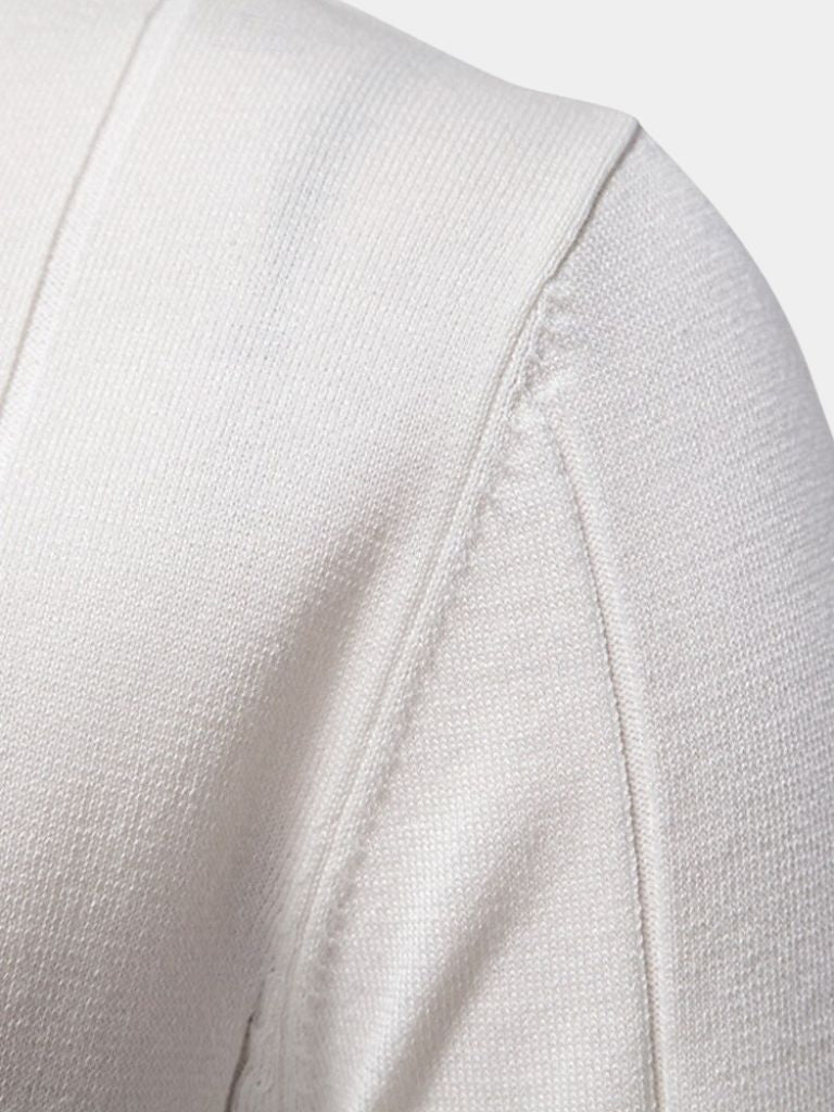 Milo | Tan Zip-Collar Knit Polo