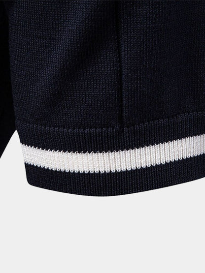 Milo | Tan Zip-Collar Knit Polo