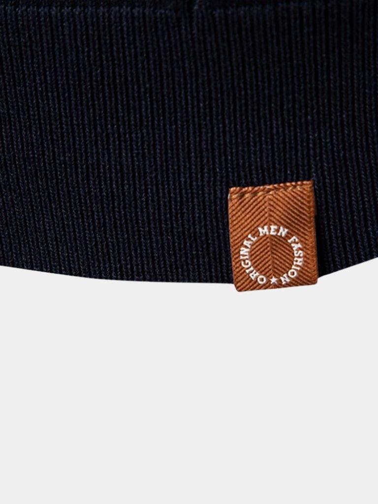 Milo | Tan Zip-Collar Knit Polo