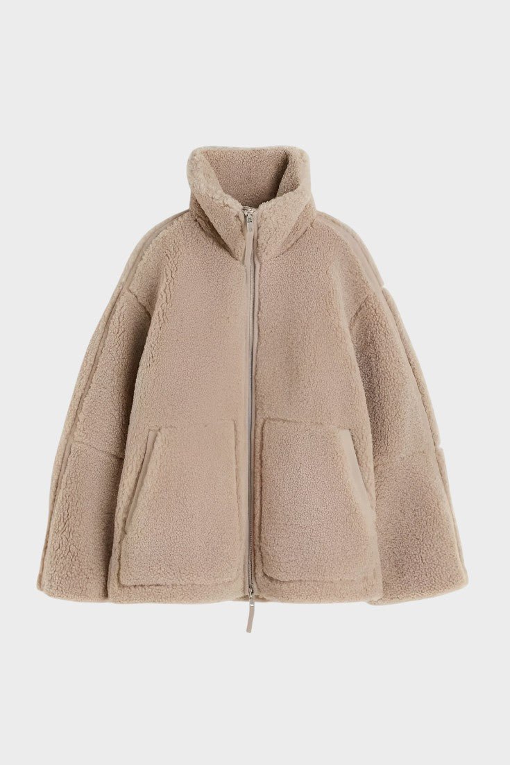 Millie | Cream Teddy Zip Jacket