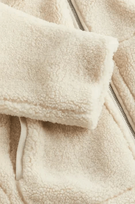 Millie | Cream Teddy Zip Jacket