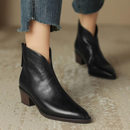 Millie | Black Pointed Ankle Boots