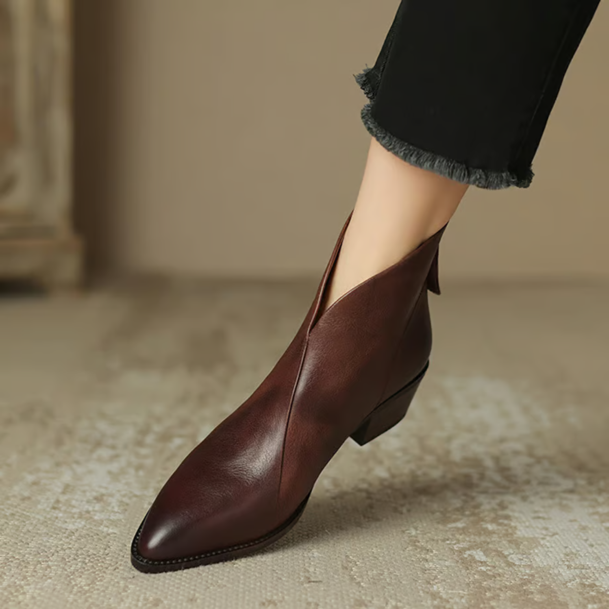Millie | Black Pointed Ankle Boots
