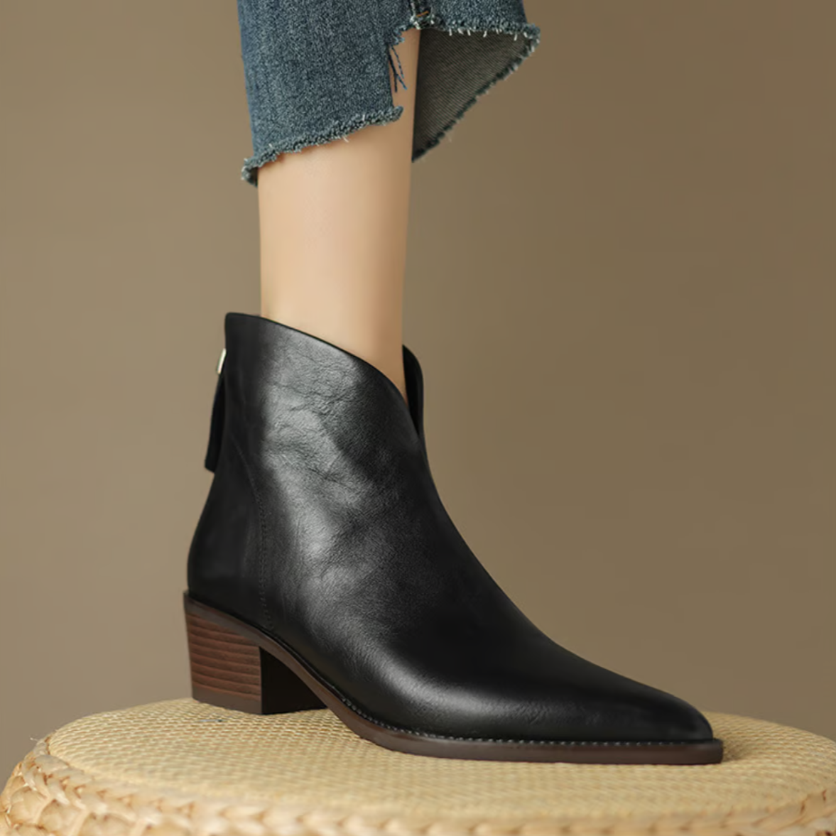 Millie | Black Pointed Ankle Boots