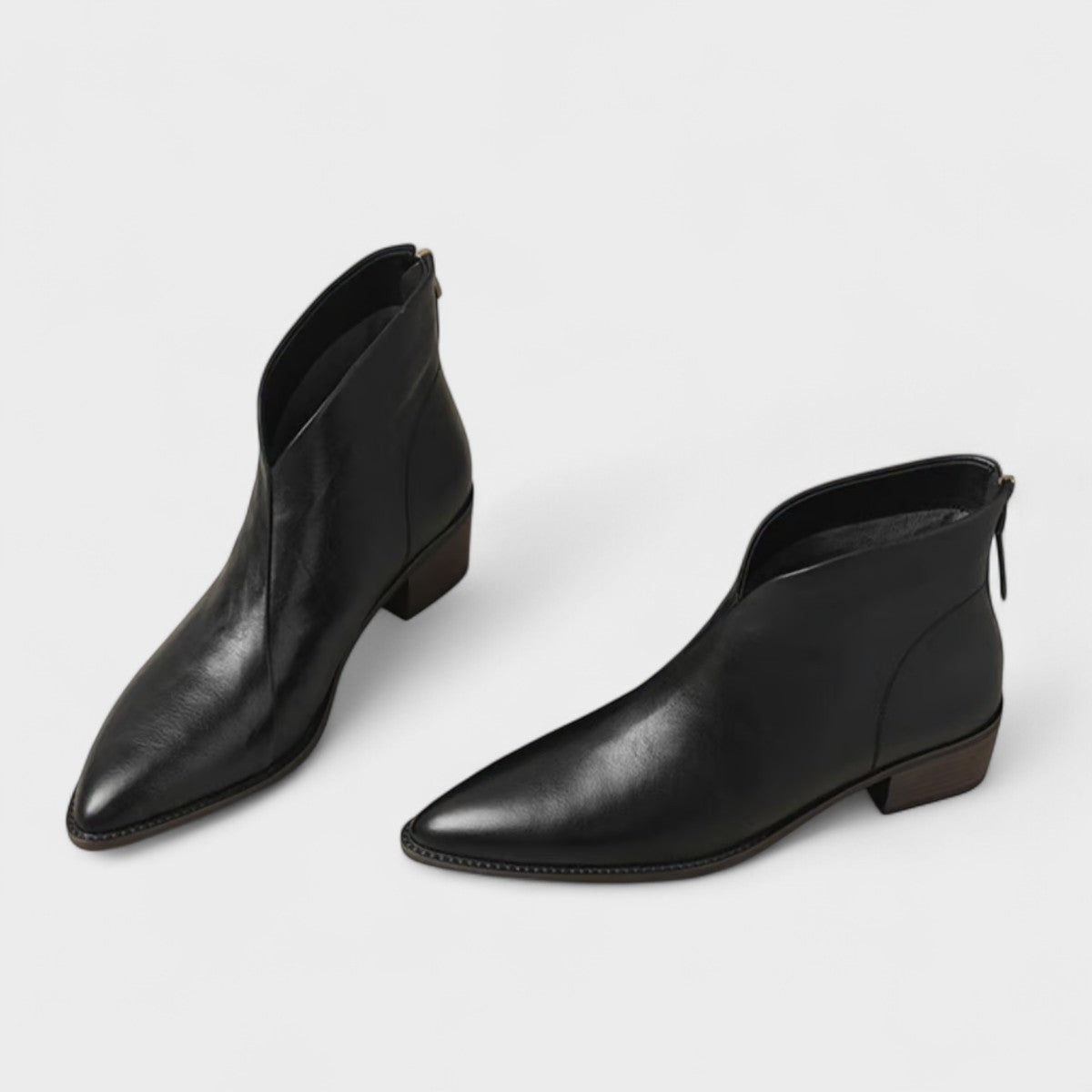 Millie | Black Pointed Ankle Boots