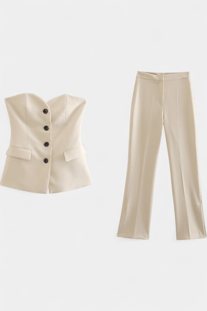 Millie | Strapless Waistcoat & Trouser Set