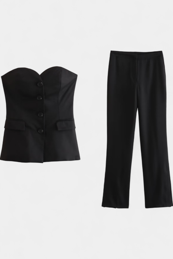 Millie | Strapless Waistcoat & Trouser Set