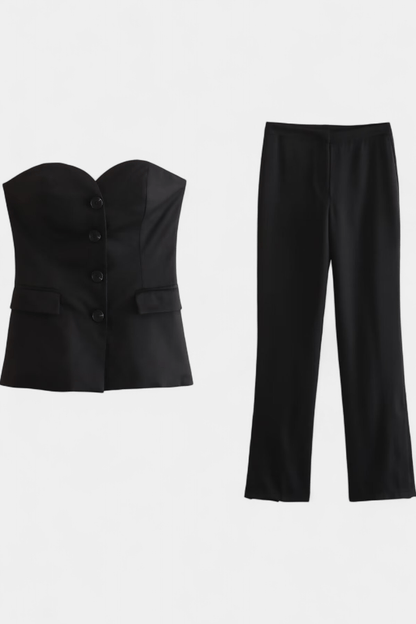 Millie | Strapless Waistcoat & Trouser Set