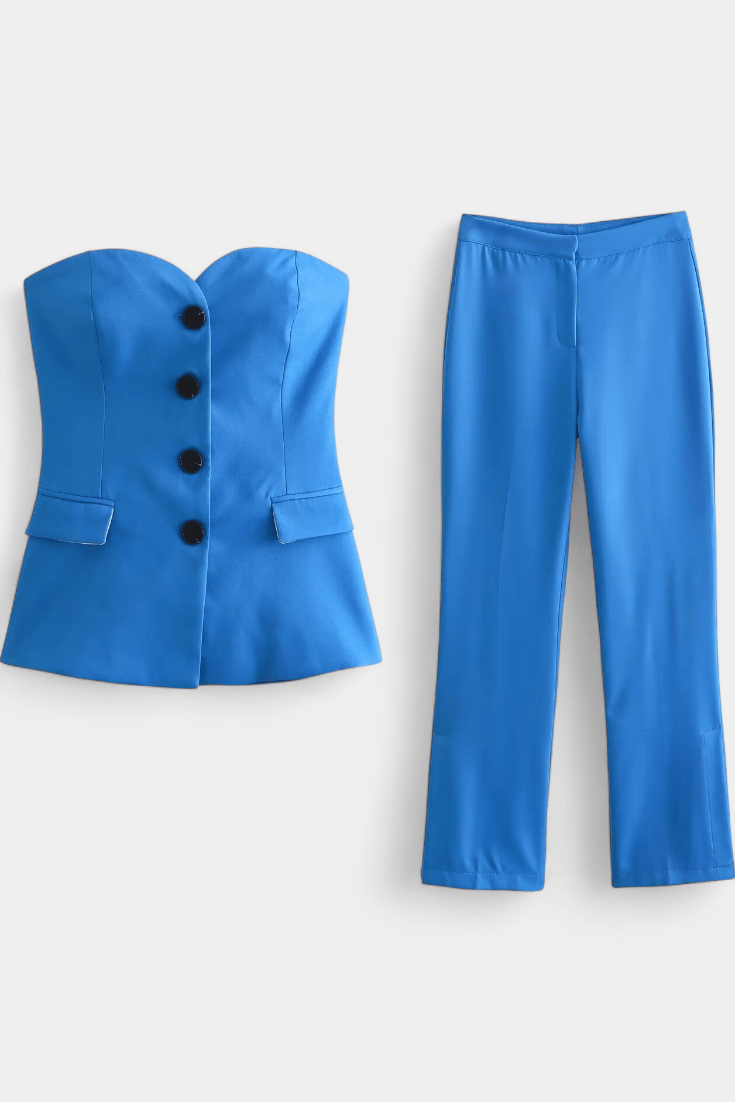 Millie | Strapless Waistcoat & Trouser Set