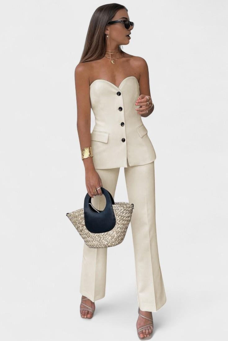 Millie | Strapless Waistcoat & Trouser Set