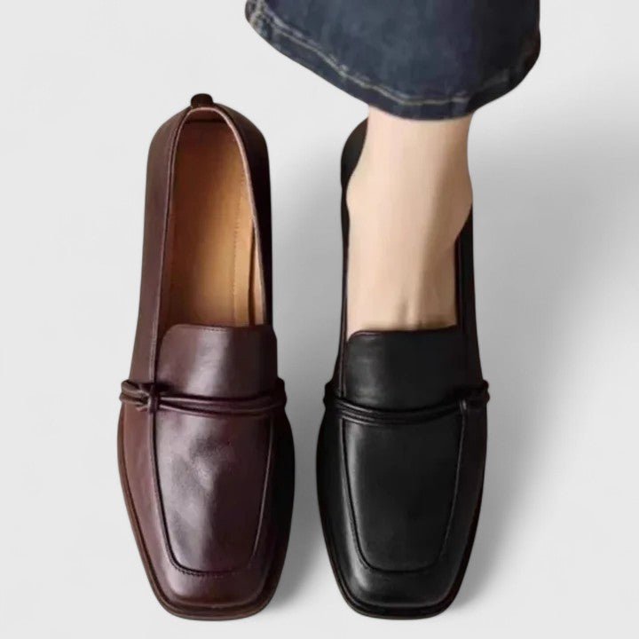 Mila | Black Block-Heel Loafers