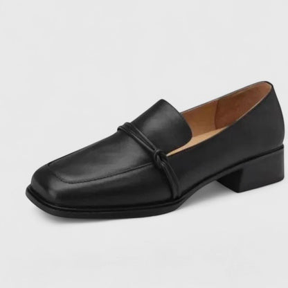 Mila | Black Block-Heel Loafers