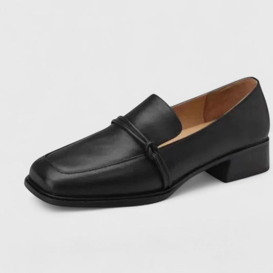 Mila | Black Block-Heel Loafers