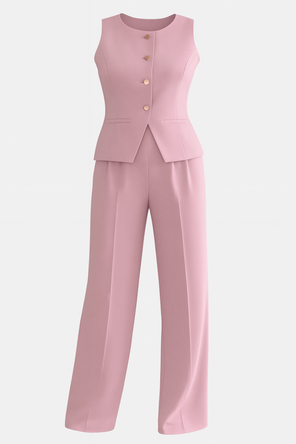 Millicent | Sleeveless Waistcoat & Wide-Leg Trouser Set