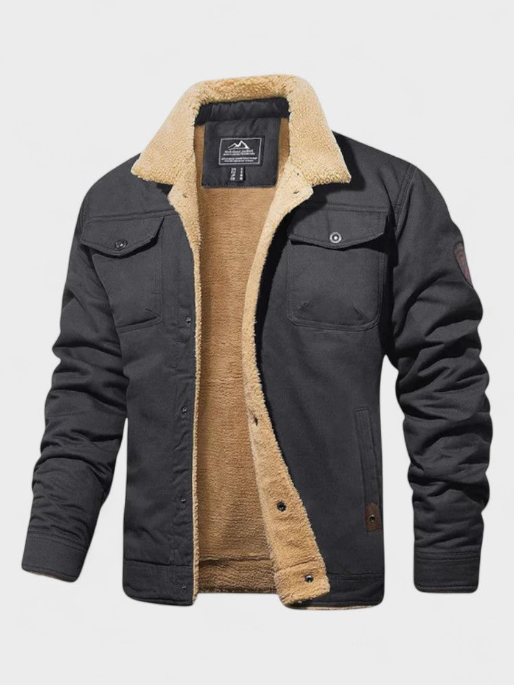 Miles | Black Sherpa-Lined Jacket