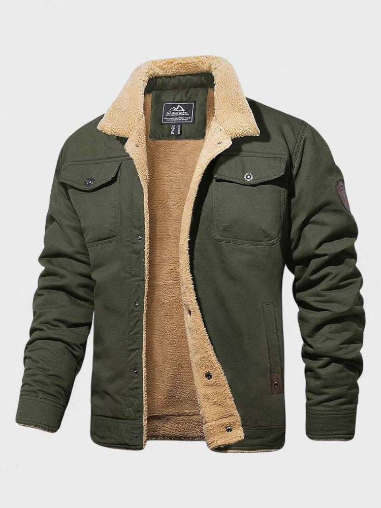 Miles | Black Sherpa-Lined Jacket