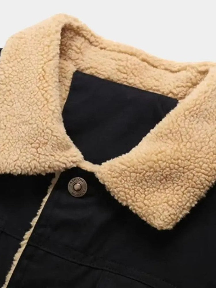 Miles | Black Sherpa-Lined Jacket