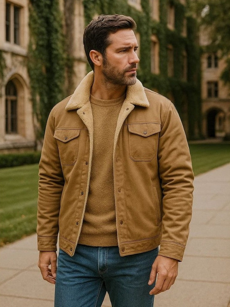 Miles | Black Sherpa-Lined Jacket