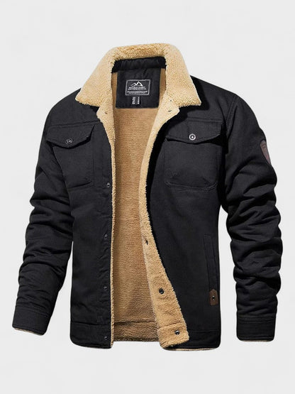 Miles | Black Sherpa-Lined Jacket