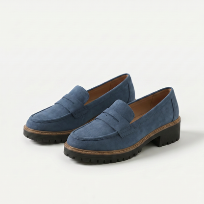 Nadia | Suede-Look Penny Loafers