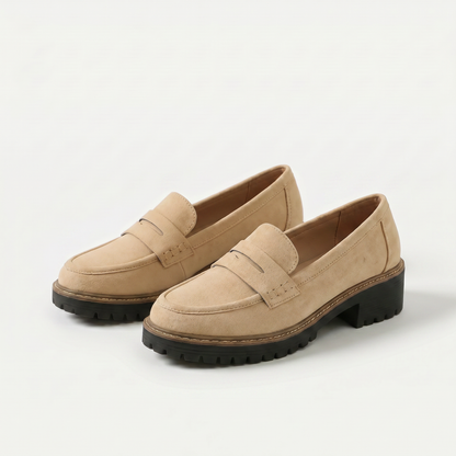 Nadia | Suede-Look Penny Loafers