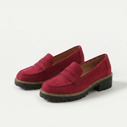Nadia | Suede-Look Penny Loafers