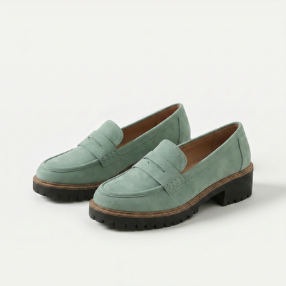 Nadia | Suede-Look Penny Loafers
