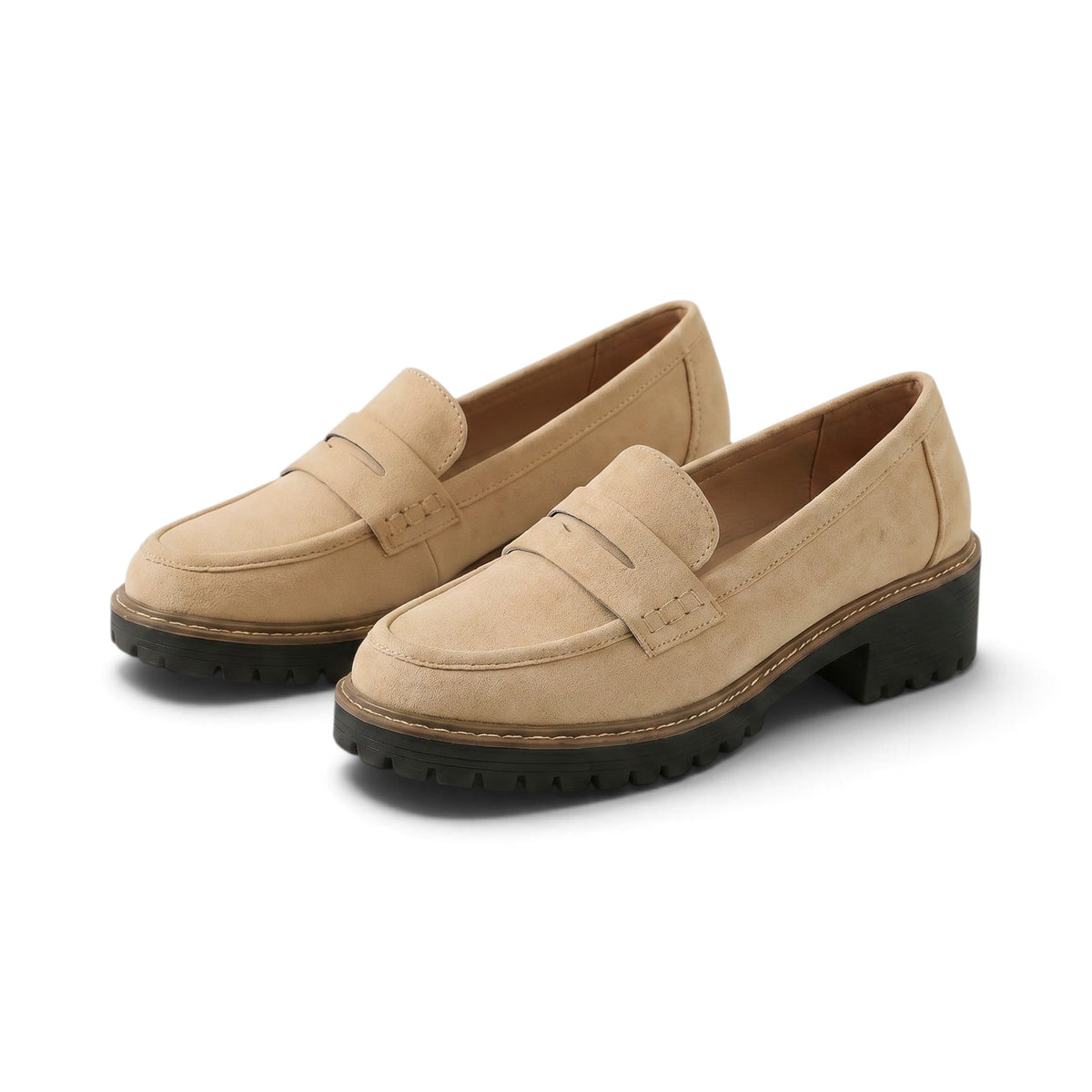 Nadia | Suede-Look Penny Loafers
