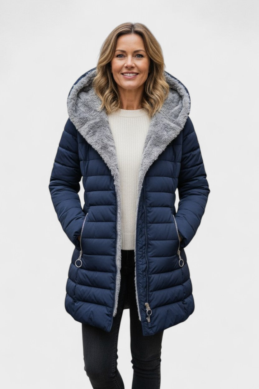 Nadine | Olive Faux-Fur Trim Parka