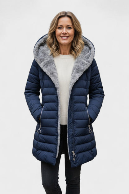 Nadine | Olive Faux-Fur Trim Parka
