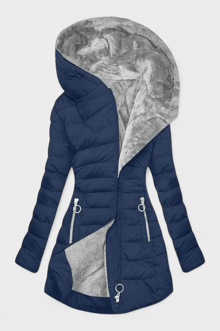 Nadine | Olive Faux-Fur Trim Parka