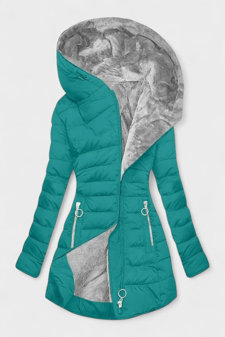 Nadine | Olive Faux-Fur Trim Parka