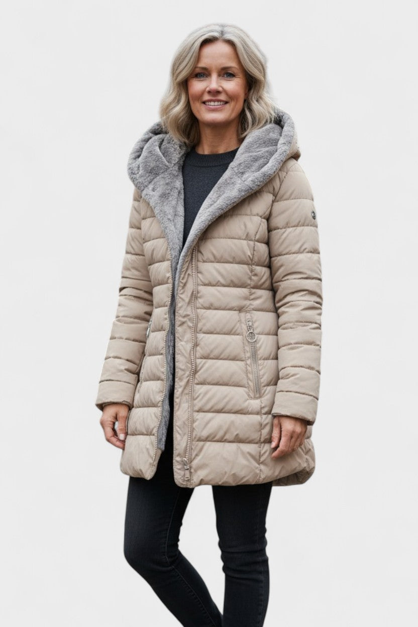 Nadine | Olive Faux-Fur Trim Parka