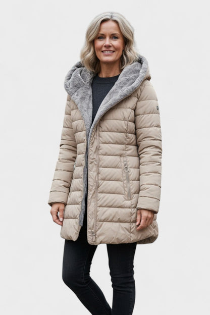 Nadine | Olive Faux-Fur Trim Parka