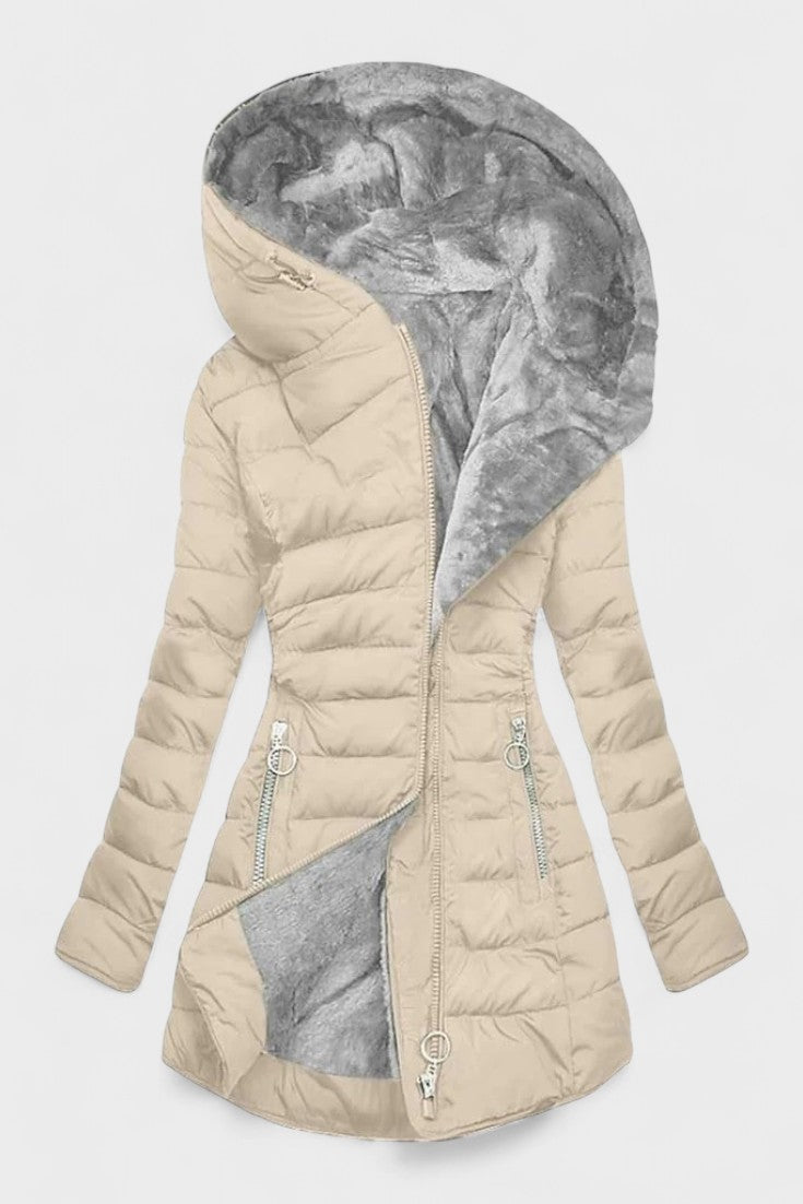 Nadine | Olive Faux-Fur Trim Parka