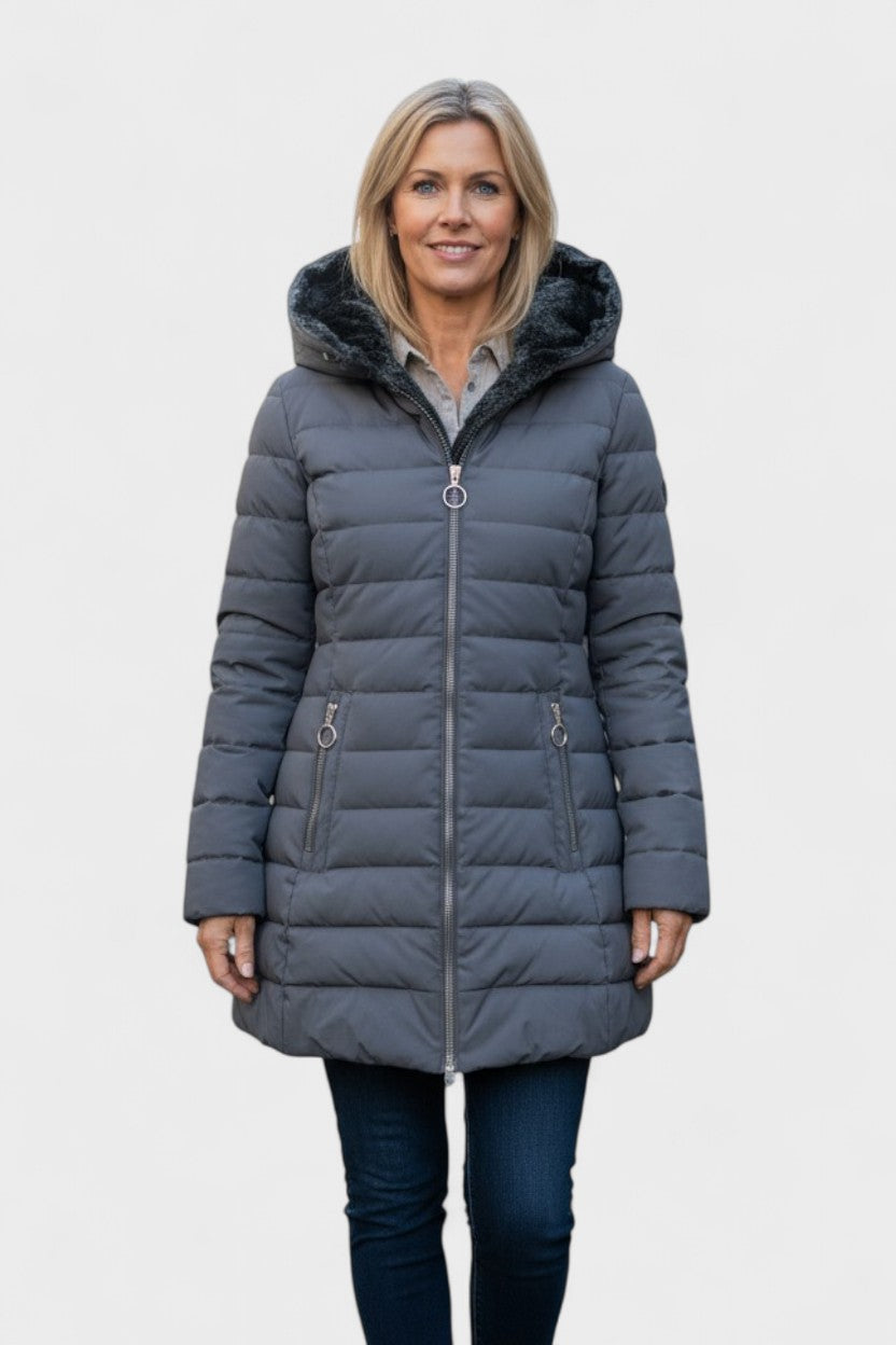 Nadine | Olive Faux-Fur Trim Parka