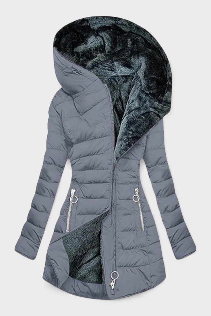 Nadine | Olive Faux-Fur Trim Parka