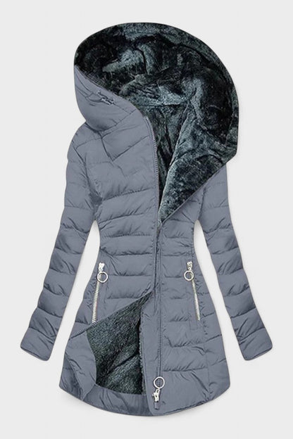 Nadine | Olive Faux-Fur Trim Parka