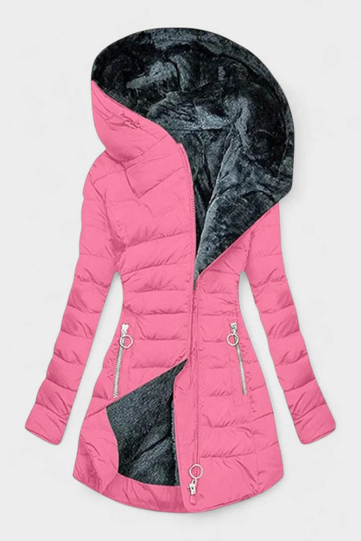Nadine | Olive Faux-Fur Trim Parka