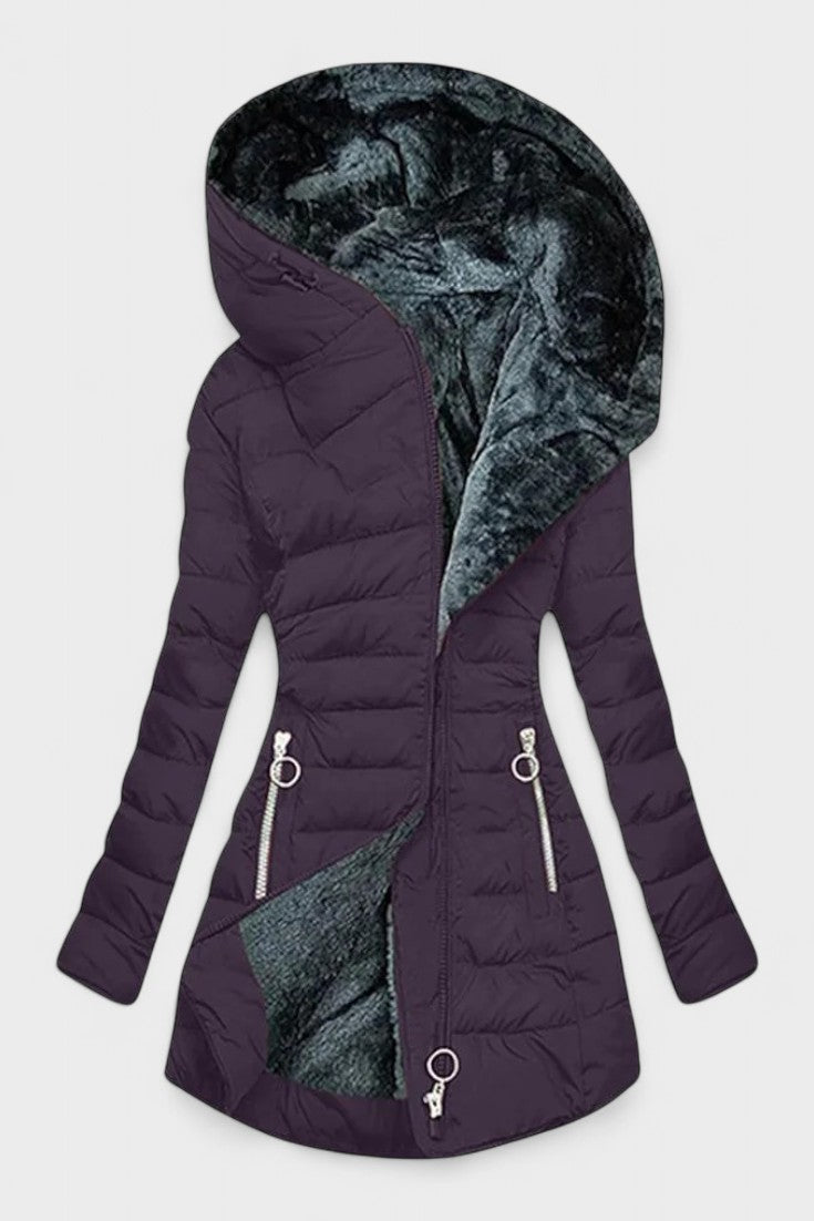 Nadine | Olive Faux-Fur Trim Parka