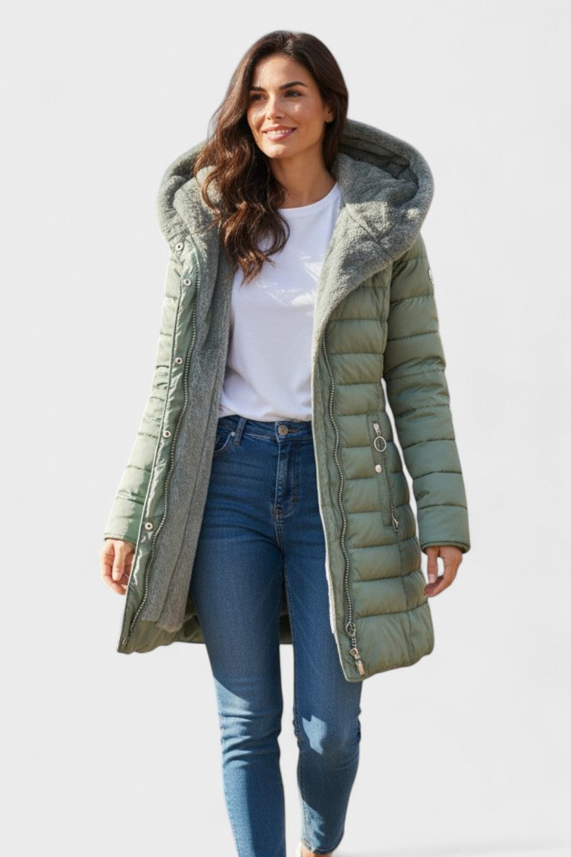 Nadine | Olive Faux-Fur Trim Parka