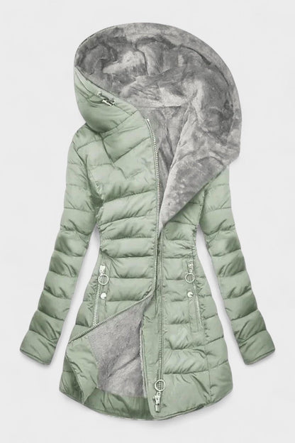 Nadine | Olive Faux-Fur Trim Parka