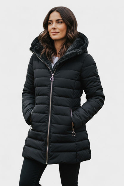 Nadine | Olive Faux-Fur Trim Parka